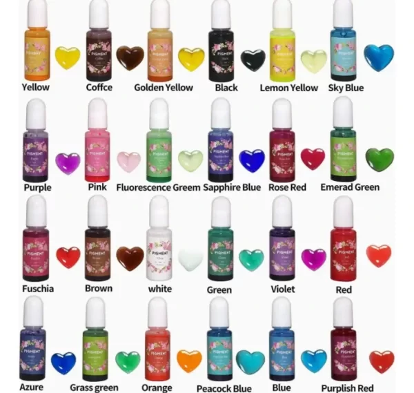 Producto - Pigmento Translúcido Para Resina Set De 26 Unidades X 10 Ml