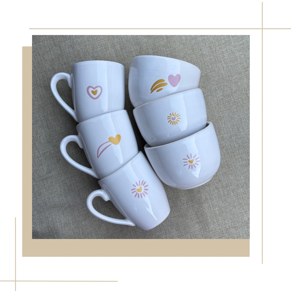 Producto - Set Taza + Cerealero arcoíris rosa