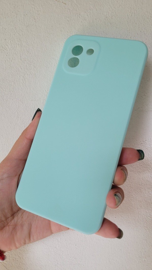 Producto - A03 case celeste con felpa