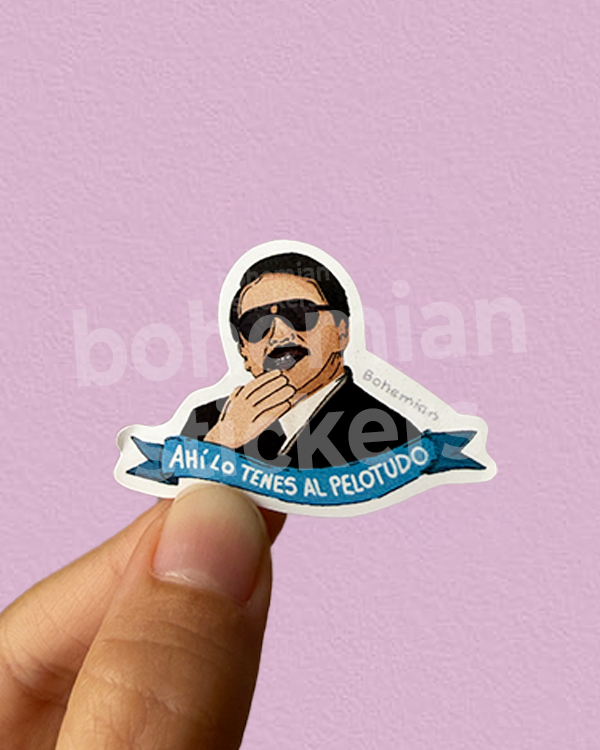 Producto - AHÍ LO TENES AL PELOTUDO - Sticker Individual Esperando La Carroza