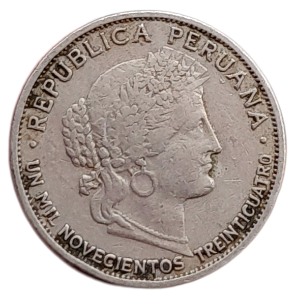 Producto - Perú 5 Centavos 1934 Km#213 VF