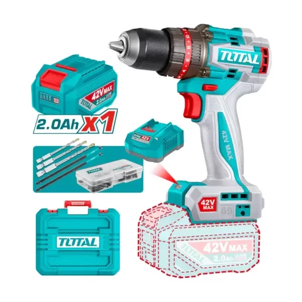 Producto - Taladro Percutor 42v Bl 2000rpm 69nm Maletín Total