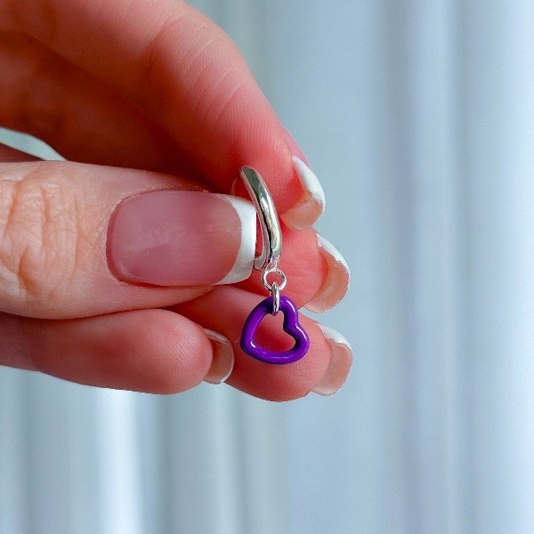 Producto - Aros Corazoncito Uva (AC-497)