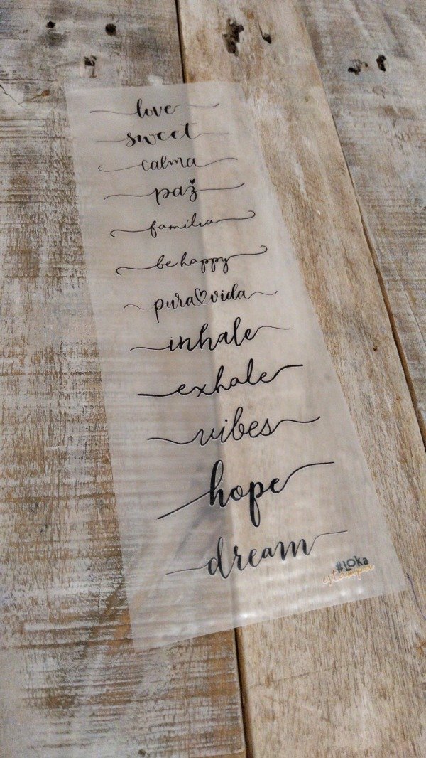 Producto - Termotransferibles 10x29cm  Palabras #1