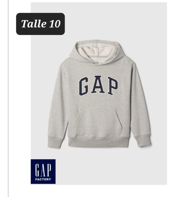 Producto - Buzo con friza gap talle 10 gris