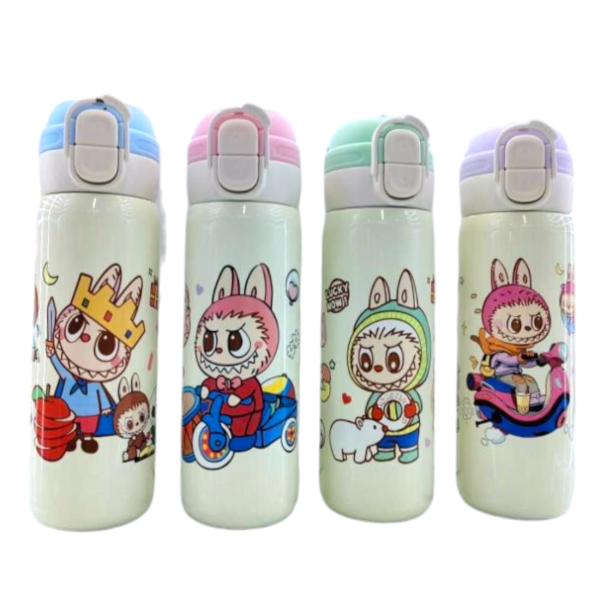 Producto - Botella Termica Acero Inoxidable 500ML Doble Pico Diseño Labubu 025C