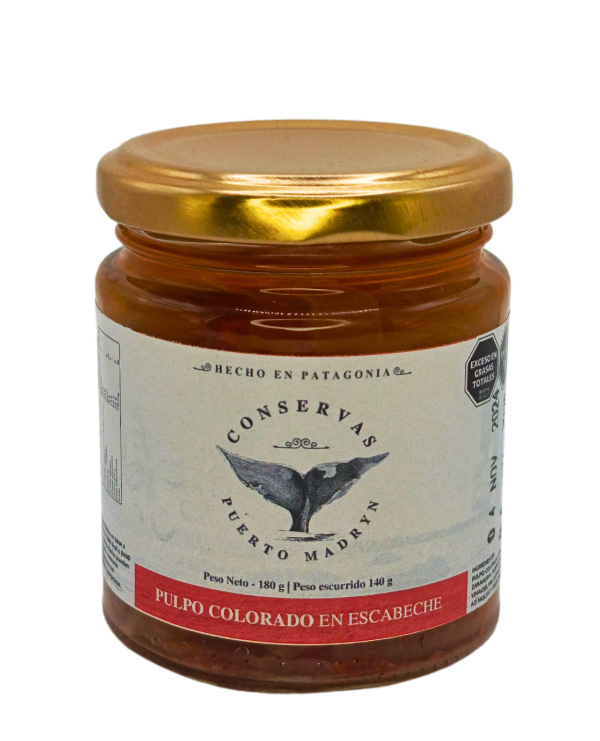 Producto - Conservas Puerto Madryn - Pulpo Colorado en Escabeche x 180 grs