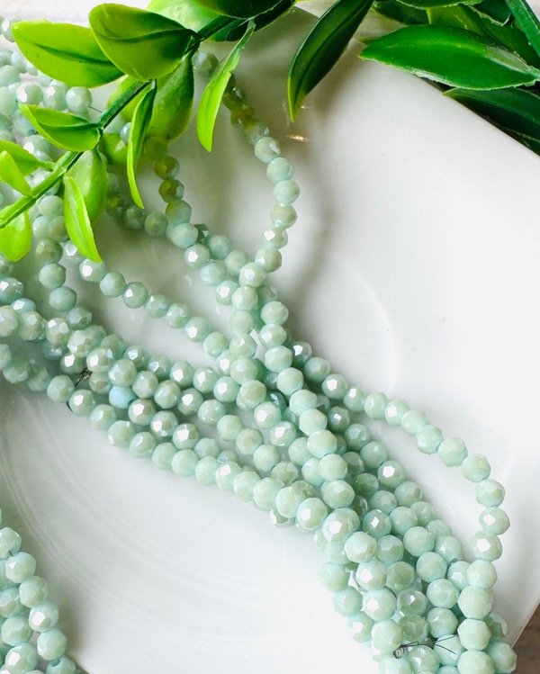 Producto - TIRA CRISTAL DE ROCA VERDE MENTA TORNASOL 3MM