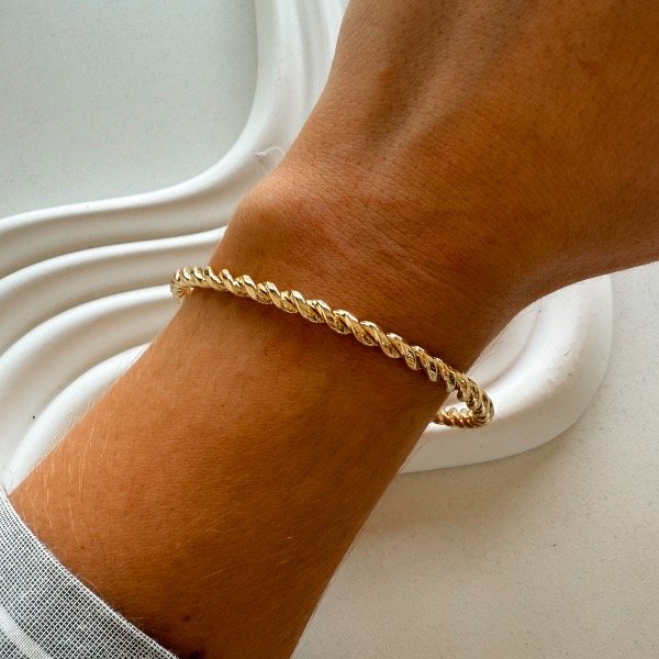 Producto - Pulsera esclava trenzada dorada