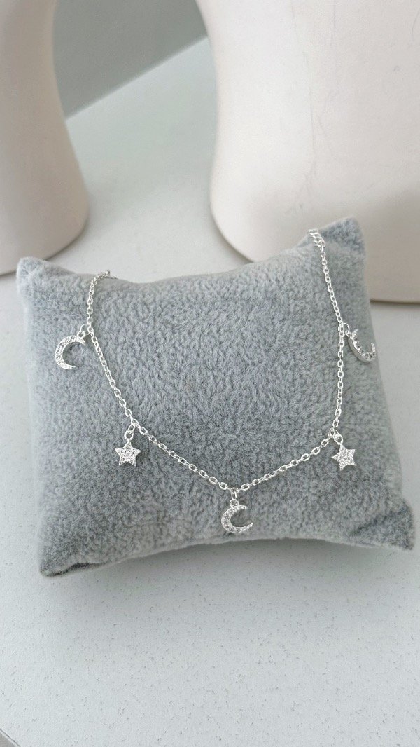 Producto - Pulsera dijes lunas y estrellas cubic P925