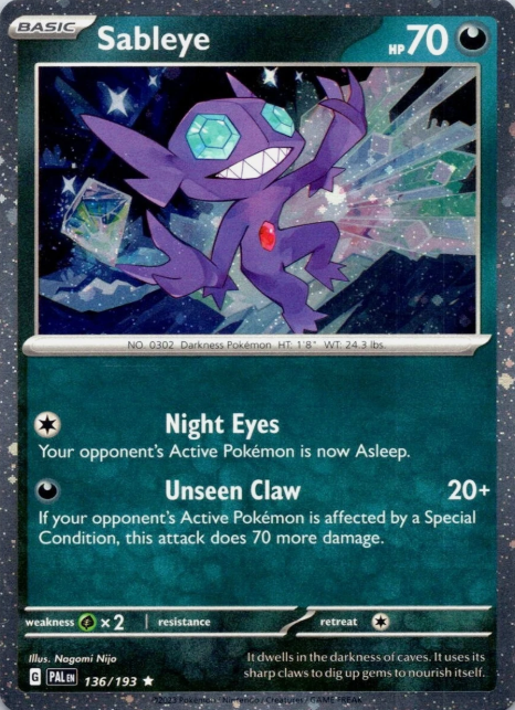 Producto - Sableye - 136/193 - Paldea Evolved - Cosmos Holo Promo