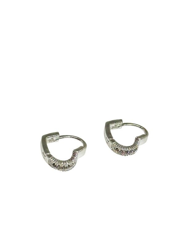 Producto - Argollitas acero blanco micro pavé tamaño grande