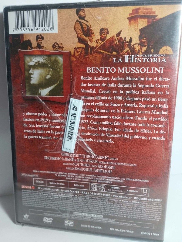 Producto - Grandes lideres - Benito Mussolini - Descubriendo la historia - DVD - 1