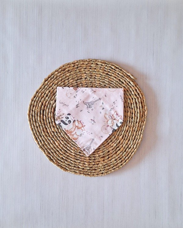 Producto - Babero Bandana c/ Plástico atrás Koala Rosa