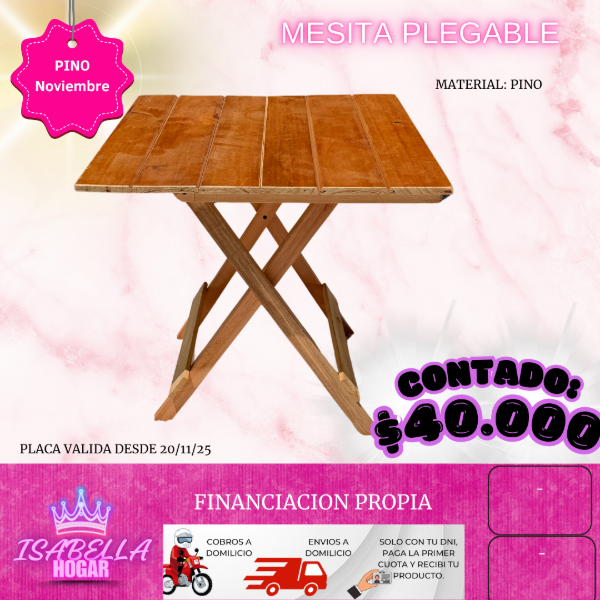 Producto - MESITA PLEGABLE DE PINO