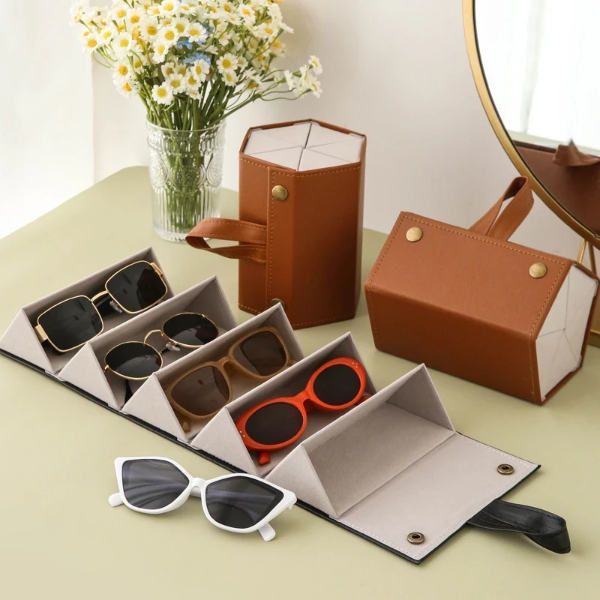 Producto - Organizador Anteojos Estuche Para 5 Lentes Plegable Ecocuero