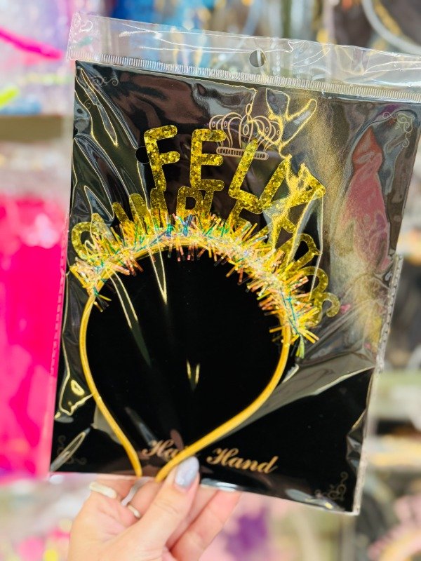 Producto - Vincha con flecos tornasol FELIZ CUMPLEAÑOS - 1