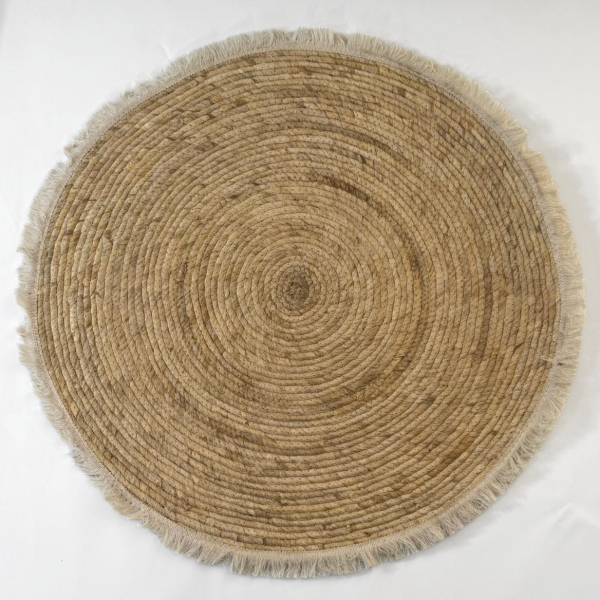 Producto - Alfombra De Yute Natural Redonda Con Flecos 80cm Nórdica - 3