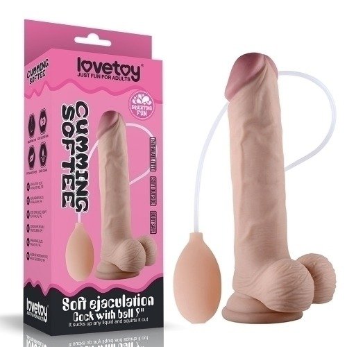 Producto - 8" DILDO PENE EYACULADOR Soft Ejaculation Cock With Ball