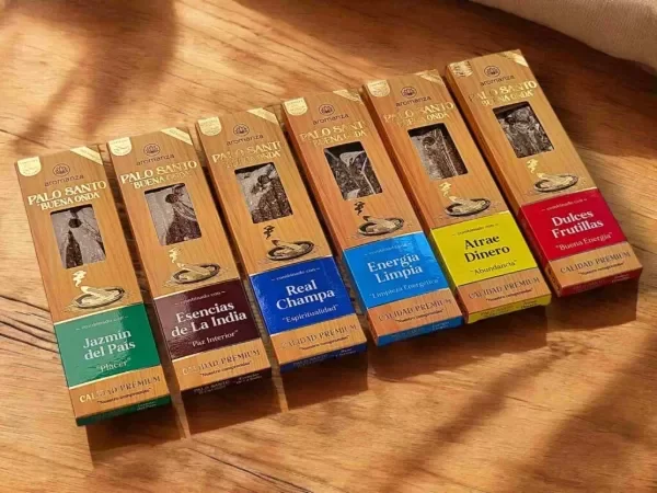 Producto - Sahumerio Palo Santo Buena onda combinado x8 varillas Aromanza