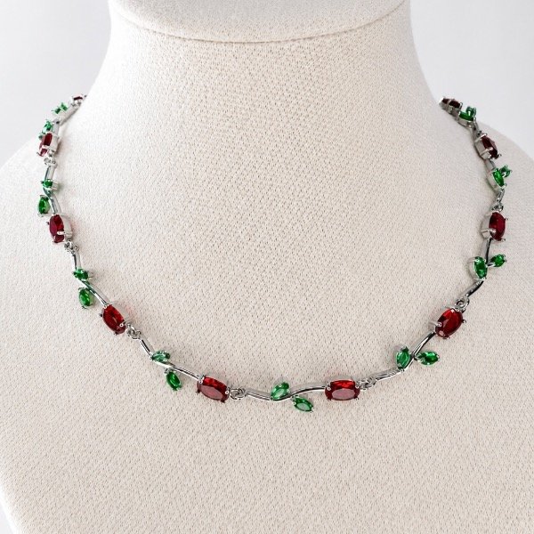 Producto - Gargantilla Gardenia Tulipán Silver Red-Enchapado en oro 18k