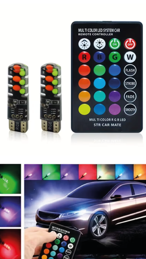 Producto - Kit Led Posicion T10 RGB Colores Control Auto 12v
