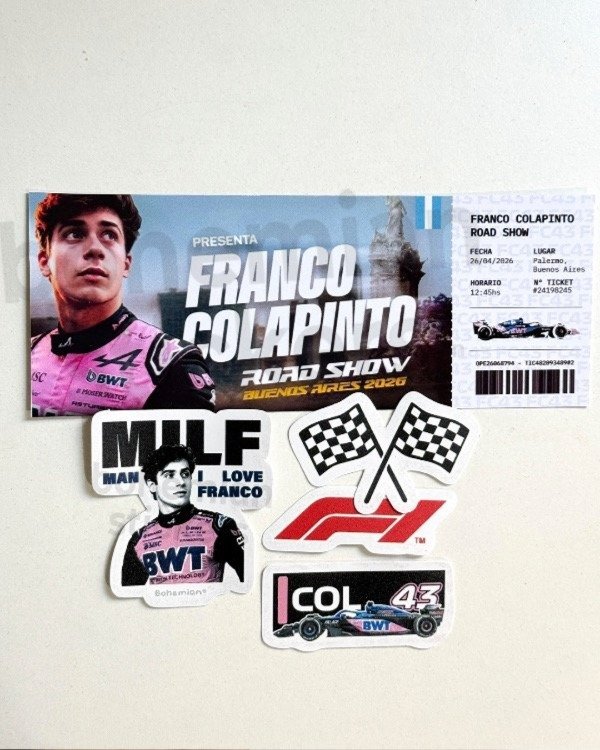 Producto - FRANCO COLAPINTO "ROAD SHOW" BUENOS AIRES - Set Stickers  y Entrada de Recuerdo