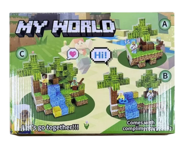 Producto - Cubos imantados x 55 piezas y 2 muñecos