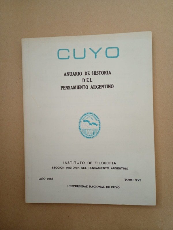 Producto - Cuyo Anuario de historia del pensamiento argentino #16 - Rego Dozo 1983 - 0