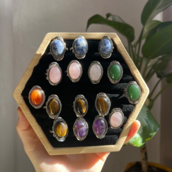 Producto - Anillo de Alpaca y Piedras - Regulable