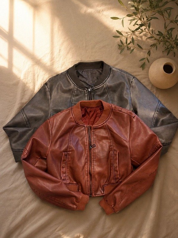 Producto - CAMPERA DE CUERO BOMBER