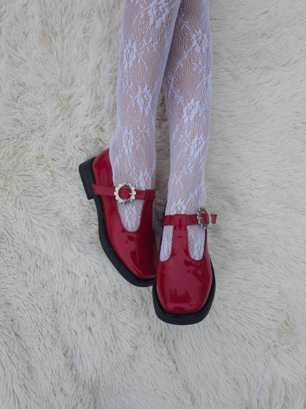 Mary Jane zapato cuadrado Élodie Cherry
