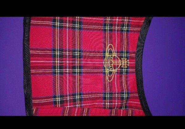 Producto - Orbe dorado CORSET tartan rojo neg - 2