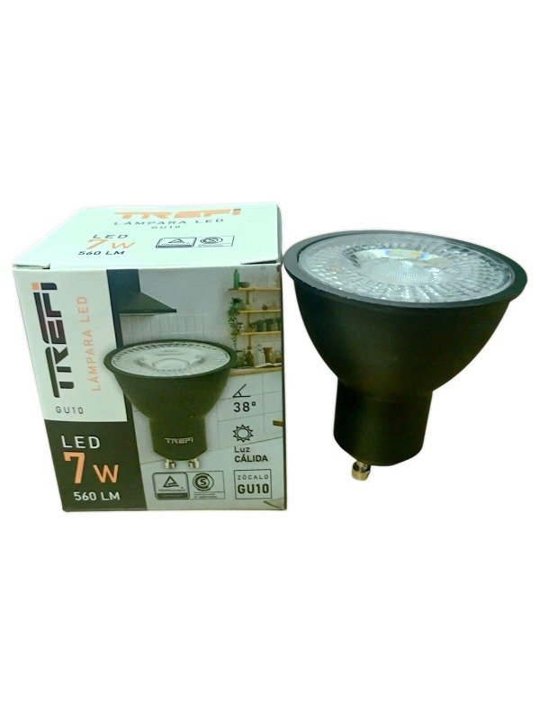 Producto - LAMPARA LED DICROICA 7W  BORDE NEGRO - TREFI