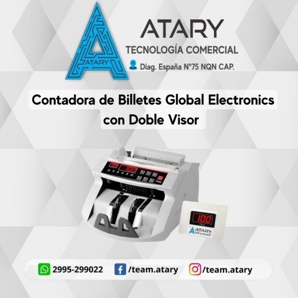 Producto - Contadora de Billetes Global Electronics con Doble Visor.