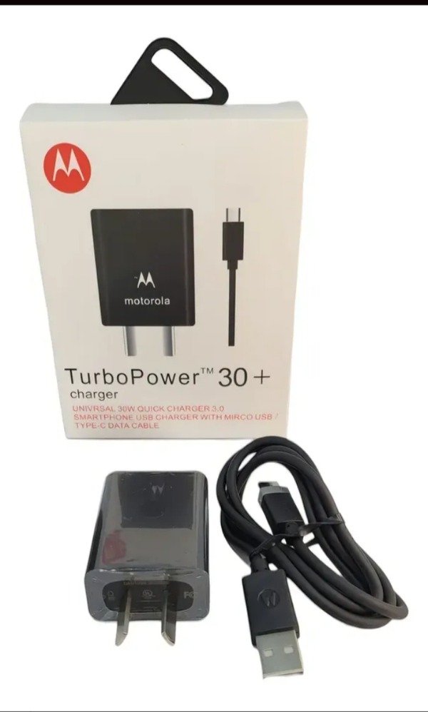 Producto - Cargador Motorola TurboPower 30W Carga Rápida + Cable USB