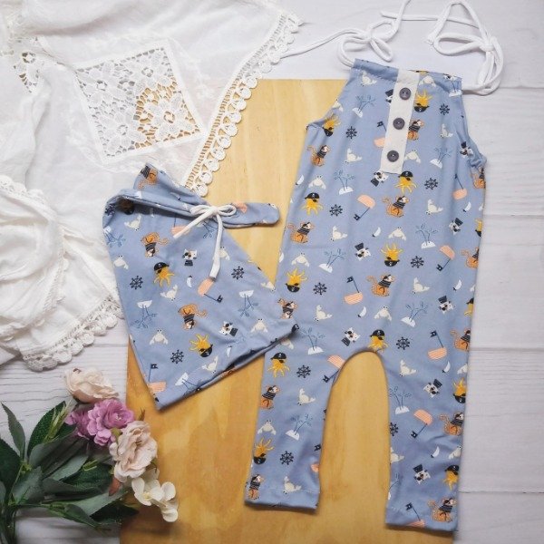 Producto - Romper celeste + Dormilon - Animalitos del mar 6-11m