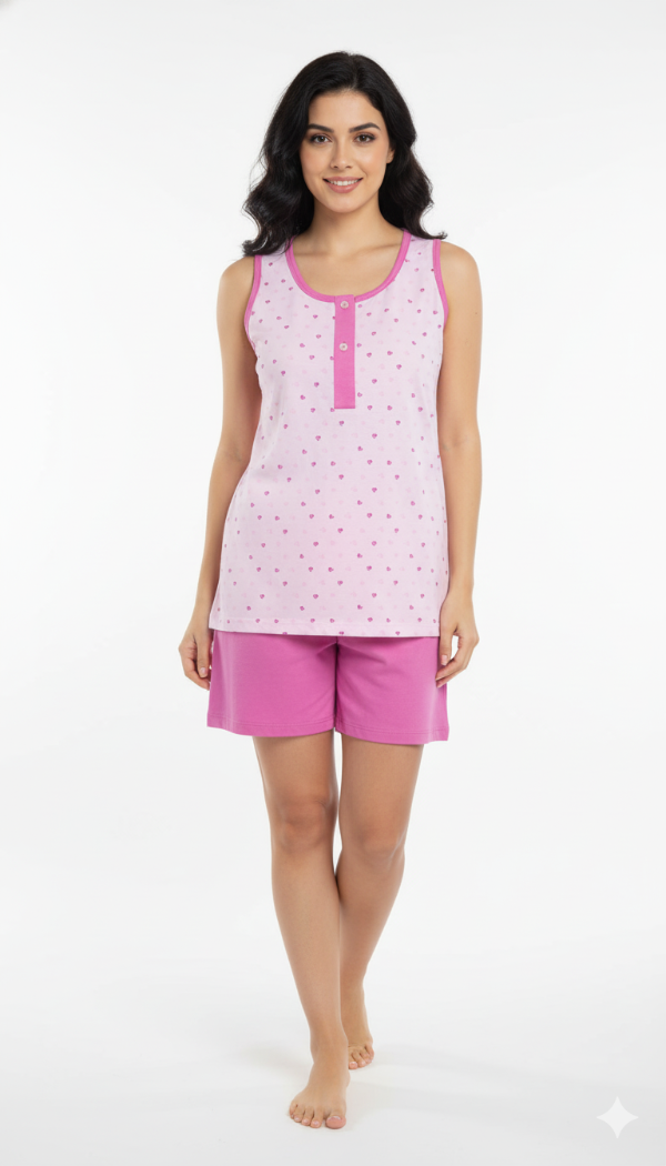 Producto - Pijama Dama S/Manga c/Boton Algodon Verano