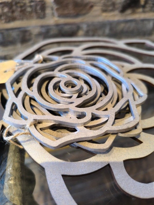 Producto - Vajilla /Juego de 6 Posa Vaso Rose Plata / M: diam 11 cm