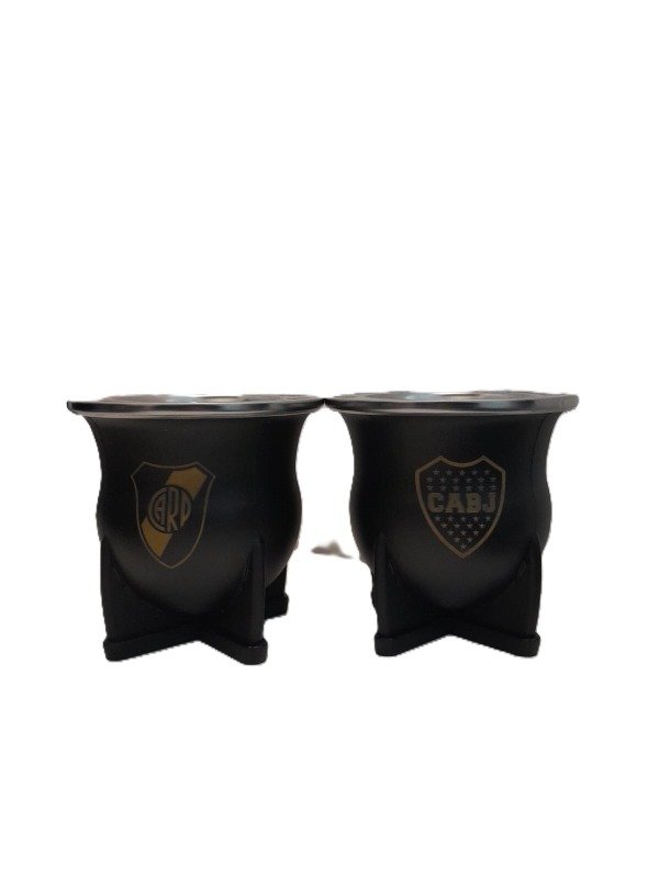 Producto - Mates Grabados River y Boca