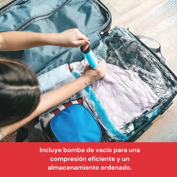 Producto - SET DE 11 BOLSAS DE COMPRESIÓN AL VACÍO, VARIOS TAMAÑOS - CON BOMBA SACA AIRE - 6