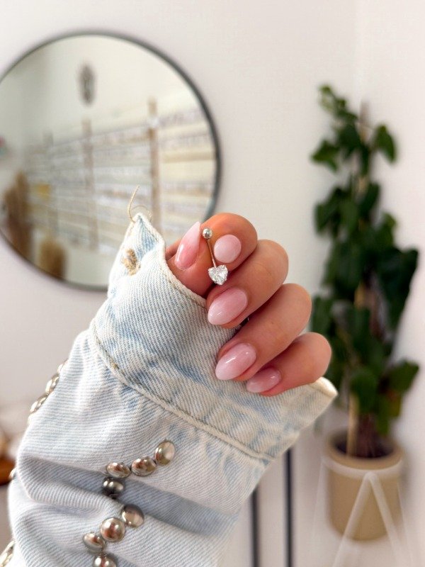 Producto - Piercing ombligo acero quirúrgico corazón cúbic