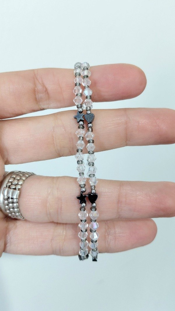 Producto - Pulsera de Acero con Cristales y Dijes Hematite