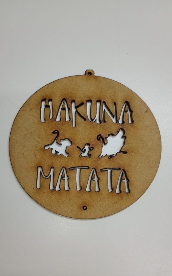 Producto - Atrapasueño circulo 10 cms con frase "Hakuna Matata"