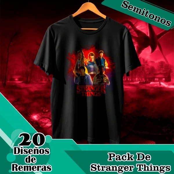 Producto - Diseños Digitales / Plantillas Semitonos Para Remeras Negras De Stranger Things
