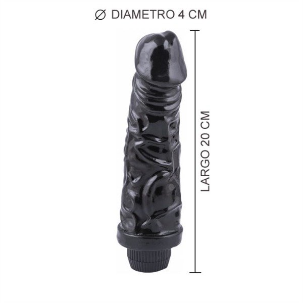 Producto - Dildo Americano Grande Negro Con Vibrador (20cm x 4cm)