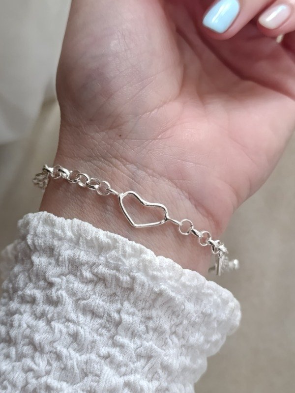 Producto - Pulsera Plata 3 corazones - 1
