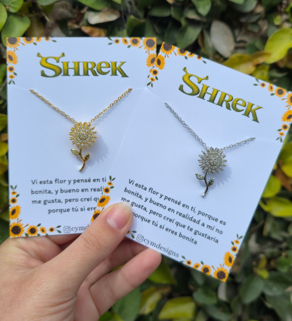 Producto - Collar girasol giratorio de Shrek (acero quirúrgico)