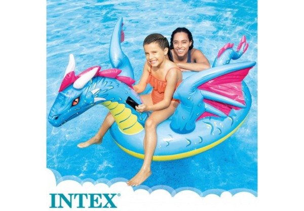 Producto - Inflable De Dragon Flotante Para Pileta Intex 201 X 191 Cm Azul