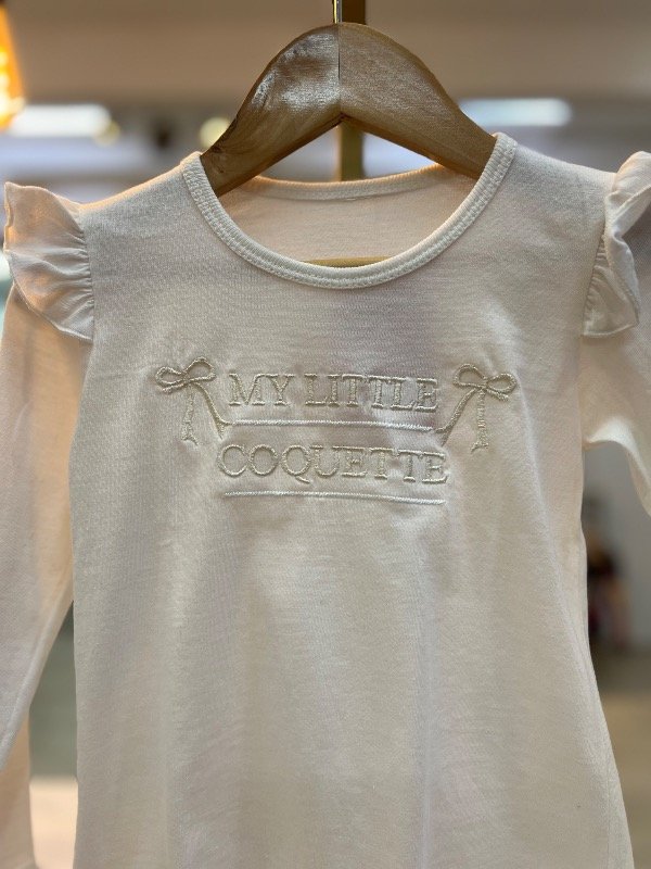 Producto - Camiseta algodón premium "Coquette" (Crema) 0582 KIDS - 1